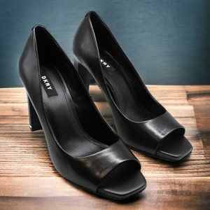 DKNY Womens Claudia Leather Peep Toe Classic Pumps